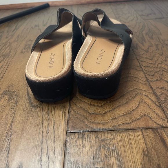 Vionic Hayden Leather Criss Cross Comfort Slide Platform Black Size 9 - Picture 6 of 9